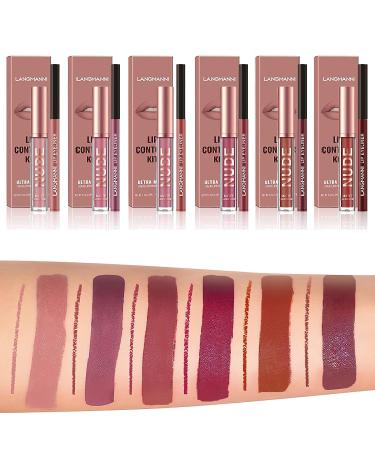 MIELIKKI Matte Liquid Lipstick and Lip Liner Set | Non-Stick Cup Lip Gloss + Lip Liner Pen | High Pigmented & Waterproof | Long-Lasting | 03 - Buy Online on GoSupps.com