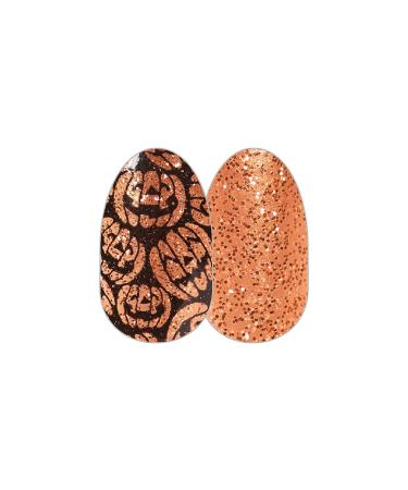 Jack of all Trades - Color Street Nail Strips (Halloween 2021)  Orange Glitter on Black Backing  FDS604 Orange Glitter on Black Backing 16 Piece Assortment