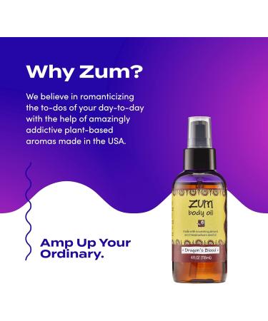 Zum Massage and Body Oil - Dragon's Blood - Natural Aromatherapy for Relaxation & Skin Care - 4 fl oz - Shop Internationally - Buy Online on GoSupps.com