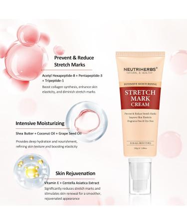 Neutriherbs Stretch Mark Cream - Best Pregnancy & Weight Fluctuation Skin Care with Shea Butter & Coconut Oil - 3.88 Oz - Buy Online on GoSupps.com