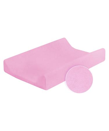 Baby Changing Mat Terry Cover for 70x50 cm Nappy Changer with Raised Edges (Pink)