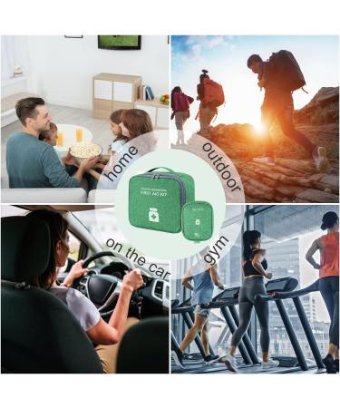 AhoGou 2-Piece Travel Pharmacy Bag Set - Large Capacity Waterproof Medication Bag for Home Office & Outdoor Travel - Green - Buy Online on GoSupps.com