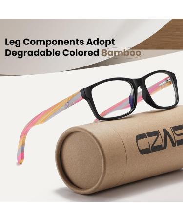 Blue Light Blocking Glasses for Women & Men | Spring Hinge Anti-Glare Eyeglasses for Computer Gaming & TV | Lightweight Bamboo Frames - Buy Online on GoSupps.com