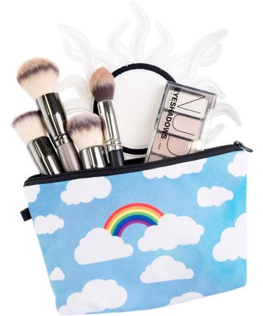 PREMYO Small Cosmetic Bag - Stylish Makeup & Pencil Case for Women - Rainbow Design - Buy Online on GoSupps.com
