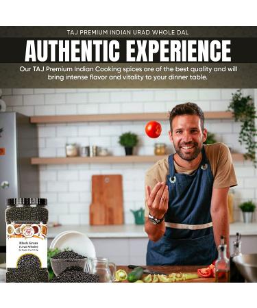 TAJ Premium Indian Urad Whole Dal - 4 lbs Jar | High-Quality Urad Dal for Authentic Indian Cuisine - Buy Online on GoSupps.com