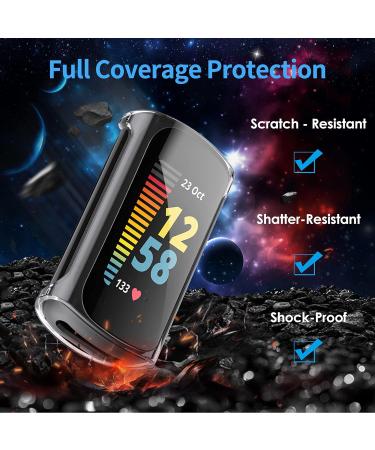 NANW 3-Pack Screen Protector Compatible with Fitbit Charge 5 (Not for Charge 4/3) TPU Rugged Bumper Case Cover All-Around Protective Plated Bumper Shell Accessories for Charge 5 Smartwatch Clear/Clear/Clear - Buy Online on GoSupps.com