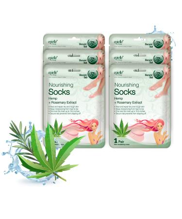 Epielle Nourishing Foot Masks - Hemp + Rosemary Extract for Deep Moisturizing 100% Vegan & Cruelty-Free (Socks 6pk), Beauty Gifts | Skincare Gifts | Skincare Party Favors. Stocking Stuffers!!