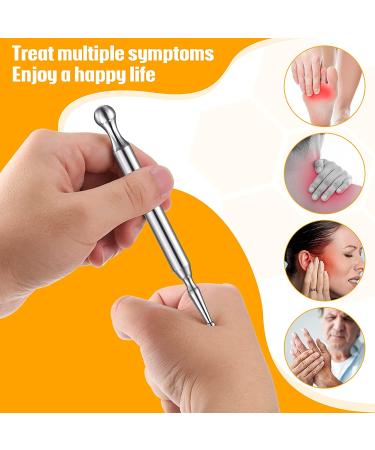 Stainless Steel Acupressure Massage Pen - Deep Tissue Manual Acupuncture Tool for Full Body Relaxation - Buy Online on GoSupps.com