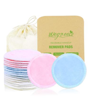 wegreeco Cotton Rounds Reusable - Reusable Bamboo Makeup Remover Pads for All Skin - Bamboo Cotton Cloth for Removing Makeup - Reusable Dog Eye Wipes Tear Stain Remover (Bamboo Velour 3 Color)