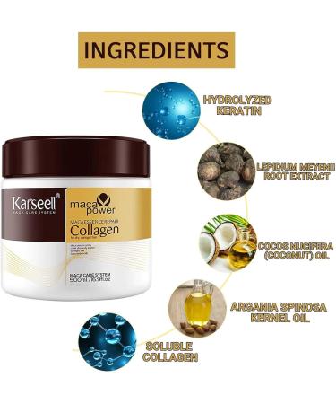 Karsell Collages Hair Mask 16.90 oz | Deep Repair Conditioning Argan Oil & Collagen Treatment for Dry Stressed Hair | Smoothing Hair Care (1PC) - Buy Online on GoSupps.com