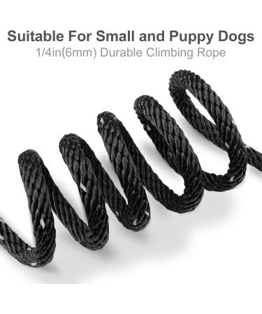 Joytale Reflective Drag Line for Dogs | 15m Nylon Dog Leash with Padded Handle & 2 Carabiner Hooks | Ideal Training Line for Puppies & Small Dogs | 1 Pack - Black - Buy Online on GoSupps.com