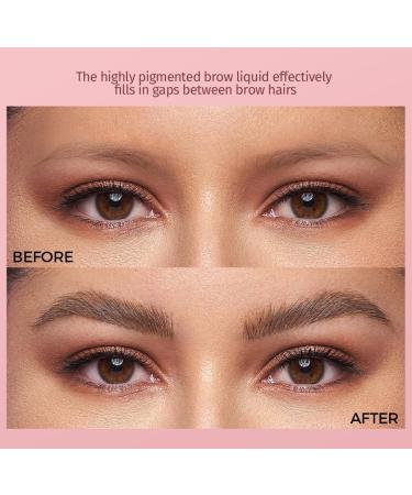 Liquid Eyebrow Brush Angled Brush & Dip Liquid Eyebrow Gel Long Lasting Waterproof Brow Pen Eyebrow Brush with Color Multifunction Square Brush for Natural Brow (#04 1) #04 1 ml (Pack of 5) - Buy Online on GoSupps.com
