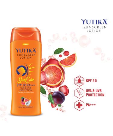 Yutika Sunscreen Lotion SPF 30 PA+++ | UVA & UVB Protection for Men & Women | Plum & Grapefruit | 10.14 Fl Oz - Shop Now - Buy Online on GoSupps.com