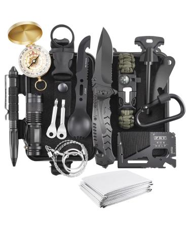 Gift for Men Dad Husband Him, Survival Kit 17 in 1, Survival Gear Tool Cool Gadgets Emergency Survival Gear and Equipment Christmas Stocking Stuffers for Families Hiking Camping Adventures - Buy Online on GoSupps.com