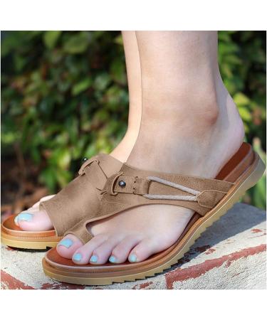 Women's Leather Bunion Correcting Sandals with Arch Support - US 9 Dark Brown - Buy Online on GoSupps.com