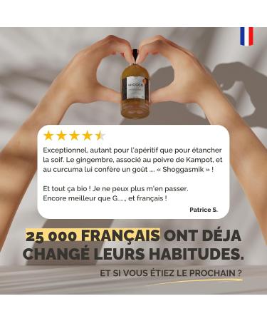 SHOGGA | Organic ginger concentrate (2x700 ml) | Made in France | Premium drink without alcohol | 12 superfoods: fresh cold pressed ginger lemon turmeric kampot pepper herbs and spices. - Buy Online on GoSupps.com