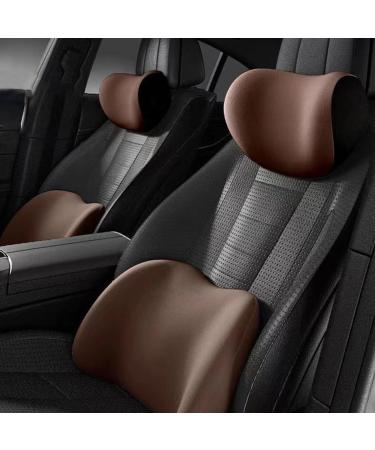 Auto Neck Pillow - Soft Memory Cotton Car Headrest Cushion | Brown Car Accessories - Buy Online on GoSupps.com