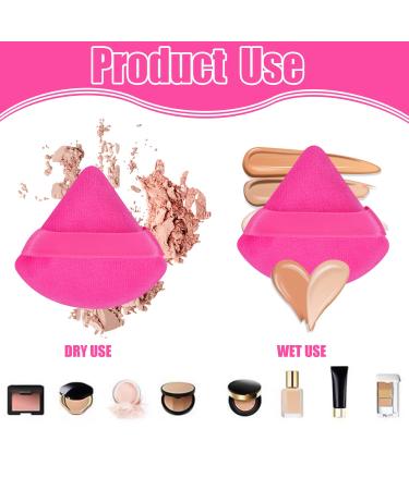 Triangle Makeup Puff - Velour Cosmetic Sponges for Contouring & Loose Powder | Black & Hot Pink - Buy Online on GoSupps.com
