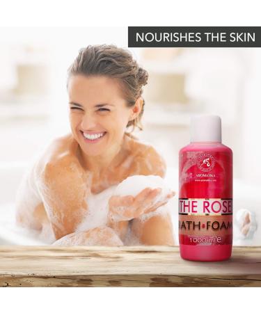 Rose Essential Oil Bath Foam 1000ml - Promotes Good Sleep - Beauty and Body Care - Aromatherapy Spa - Relaxing Bubble Bath - 1L Pack - Buy Online on GoSupps.com
