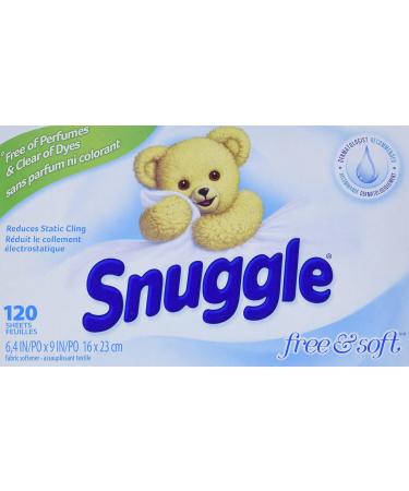Snuggle Hypoallergenic Free & Soft Dryer Sheets (120 count) Softener for Laundry to Control Static and Reduce Wrinkles Long Lasting Fabric Softener without perfurmes and clear of dyes - Buy Online on GoSupps.com
