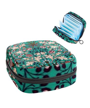 GIAPB Period Bag Sanitary Napkin Storage Bag Period Pouch Travel Makeup Bag Vintage Flower Pattern Color5196