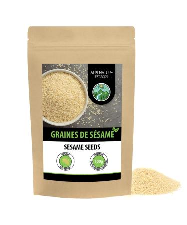 Peeled white sesame (500g), peeled white sesame, peeled sesame seeds, 100% pure and natural, no additives