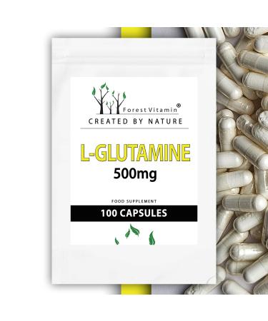 Forest Vitamin - L-Glutamine 500mg - 100 Capsules - L-Glutamine Amino Acids Immunity - Health & Beauty