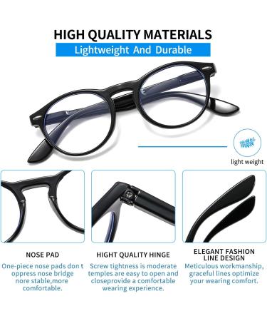 Suertree Blue Light Filter Reading Glasses - Round Eyeglasses for PC & Gaming | UV Protection & Anti-Fatigue | Men & Women | 1.5x Magnification - Buy Online on GoSupps.com