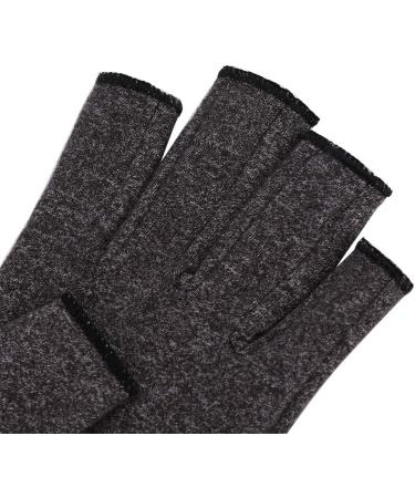 Compression Arthritis Gloves - Joint Pain Relief & Wrist Support for Rheumatoid & Osteoarthritis - Fingerless Design M Grey - Buy Online on GoSupps.com