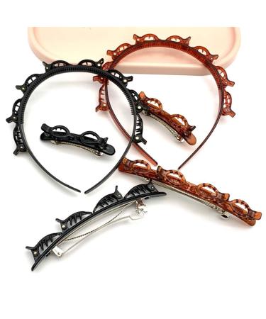 6PCS Double Bangs Hairstyle Hairpin Headband for Girls & Women - Korean Fashion Twist Plait Hair Clip Tool - Buy Online on GoSupps.com