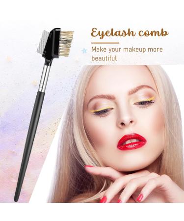 Dual Eyebrow Brush & Metal Eyelash Comb - 2 in 1 Spoolie & Separator for Perfect Eyebrows | Stainless Steel Mascara Comb | Shop Now - Buy Online on GoSupps.com