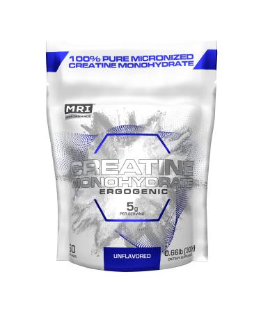MRI Performance Creatine Monohydrate Powder 5g 100% Pure Micronized Creatine Supplement Muscle Growth & Recovery Build Muscle Increase Strength Performance Endurance 300g 60 Serv Unflavored