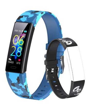 DWFIT children's fitness tracker for children girls boys teenagers IP68 waterproof activity tracker pedometer heart rate sleep monitor 11 sports modes health with pedometer HB