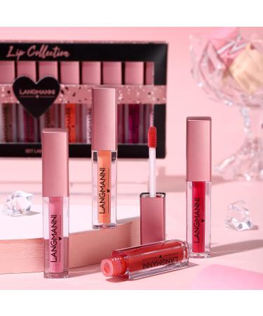 LANGMANNI 12Pcs Lip Gloss Collection - Shiny & Smooth Liquid Lip Stain Set in Rich Varied Colors for Women and Girls (Color-B) - Buy Online on GoSupps.com