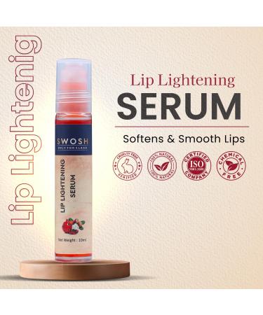 SWOSH Lip Serum For Dry Lips and Dark Lips to Pink Lips(10 ml) Lightening Lip Serum Roll On For Visibly Plump Glossy Shiny and Soft Lips For Women and Men | Vitamin E Organge Oil and Fragrance - Buy Online on GoSupps.com
