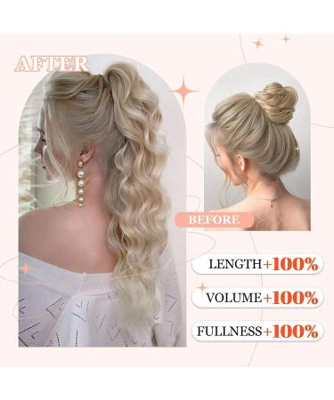 YEESHEDO Brown Long Wavy Drawstring Ponytail Hair Extension - 26 Inches (Blonde to Platinum) - Buy Online on GoSupps.com