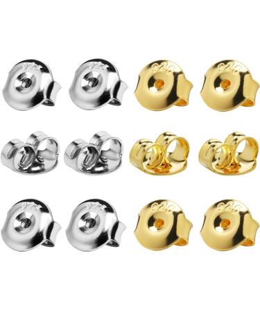 Soft Silicone Earring Backs for Studs Silver&Gold Belt Rubber Earring Backs  Replacements Hypoallergenic Safety Plastic Earring Back for Studs Earring