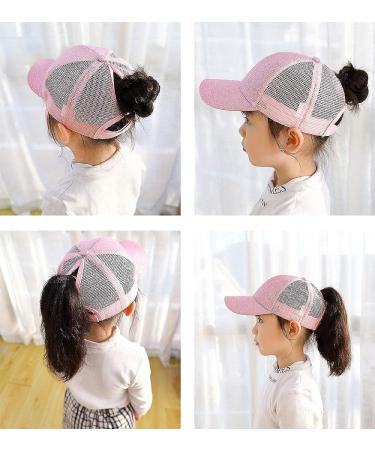 Kids Girls Glitter Mesh Baseball Cap Set | 4-Piece Trucker Dad Sun Visor Hats - Buy Online on GoSupps.com