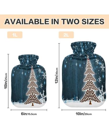 KCL Deci 2L Hot Water Bottle with Cover - Christmas Tree & Coffee Beans Design for Foot Warmer Pain Relief Hot & Cold Therapy & Cramps - Buy Online on GoSupps.com