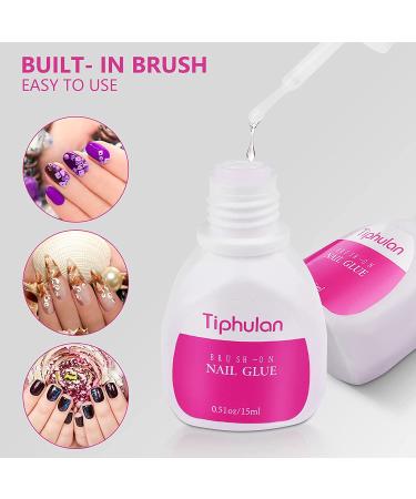 Tiphulan Brush on Nail Glue (15ml) - Professional Acrylic Nail Adhesive for Press on Nails - Strong & Long Lasting - 1pcs - Buy Online on GoSupps.com