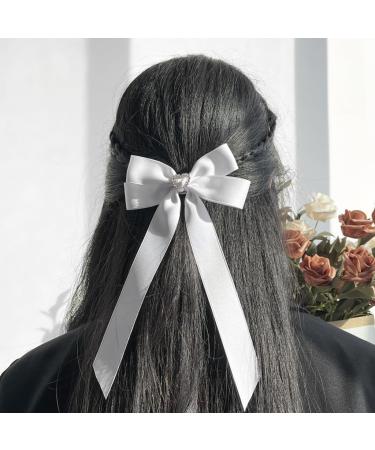 JSGHGDF Bowknot Hair Clip Heart Long Ribbon Bowknot Shape Hair Clip for Girl Spring Styling Tiaras Pink - Buy Online on GoSupps.com