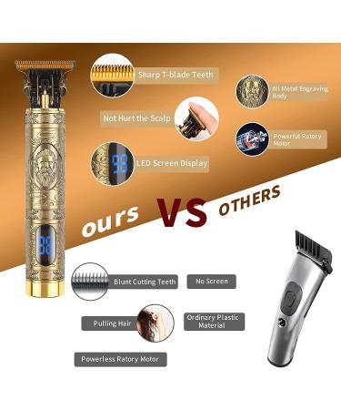 FREEAGLE Zero Gapped T-Blade Hair Clippers for Men - Professional Rechargeable Trimmer with LED Display for Hair and Beard Grooming - Buy Online on GoSupps.com