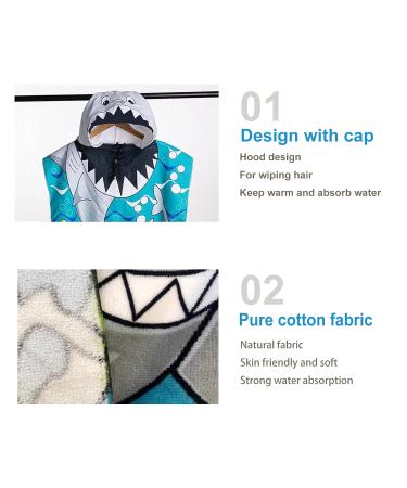 Supgomax Hooded Bathing Poncho for Kids - Cartoon Beach Towels Absorbent Baby Hooded Towels for Swimming and Shower - Buy Online on GoSupps.com