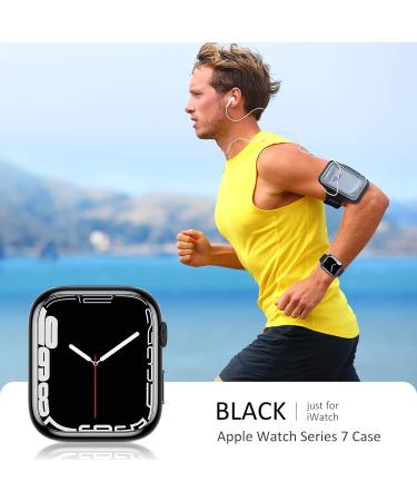 Goton Case 2 Pack for Apple Watch Series 8 & 7 - Soft TPU Edge Cover Bumper (Clear+Black 41mm) - Buy Online on GoSupps.com