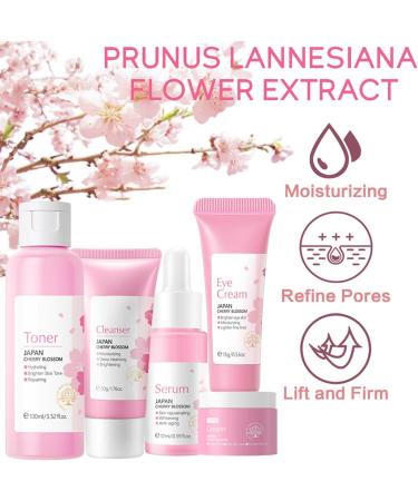 Sakura Facial Care Gift Set for Teenage Girls - Preppy Skincare Kit with Cleanser, Toner, Serum, Face Cream, and Eye Cream - All Skin Types - Women's Gift Sets (Gift Box) - Buy Online on GoSupps.com