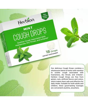 Herbion Naturals Cough Drops - All Natural - Mint - 18 Drops - Buy Online on GoSupps.com