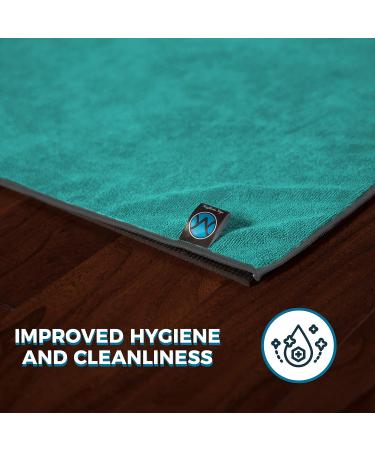Youphoria Yoga Towel: Microfiber Non-Slip Mat Towel in Mint with Gray Stitching - Buy Online on GoSupps.com