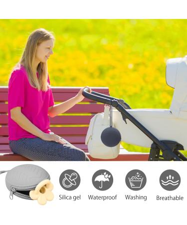 2-Piece Silicone Pacifier Box Set | BPA-Free Storage Bag & Holder | Stylish & Practical | Dark Gray & Light Gray - Buy Online on GoSupps.com