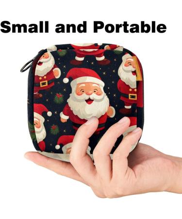 Muoooum Merry Christmas Sanitary Napkin Storage Bag | Portable Menstrual Pad & Cup Pocket for Teens & Women | 4.7x6.6 inches - Buy Online on GoSupps.com