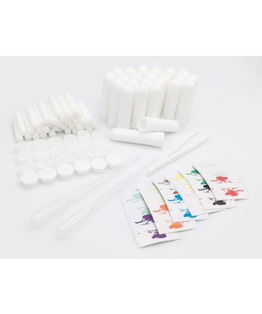 zison Nasal Inhaler Tubes - Kit Contains: 24 Empty Nasal Inhaler Tubes (with Wicks) in 12 Extra Wicks 36 Writable Stickers 2 Mini Droppers and 1 Tweezers